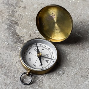 Vintage 40s 1940s WWII German Folding Pocket Field Compass Brass Cased Gear Hiking Camping Bushcraft Pendant Jewelry Decor