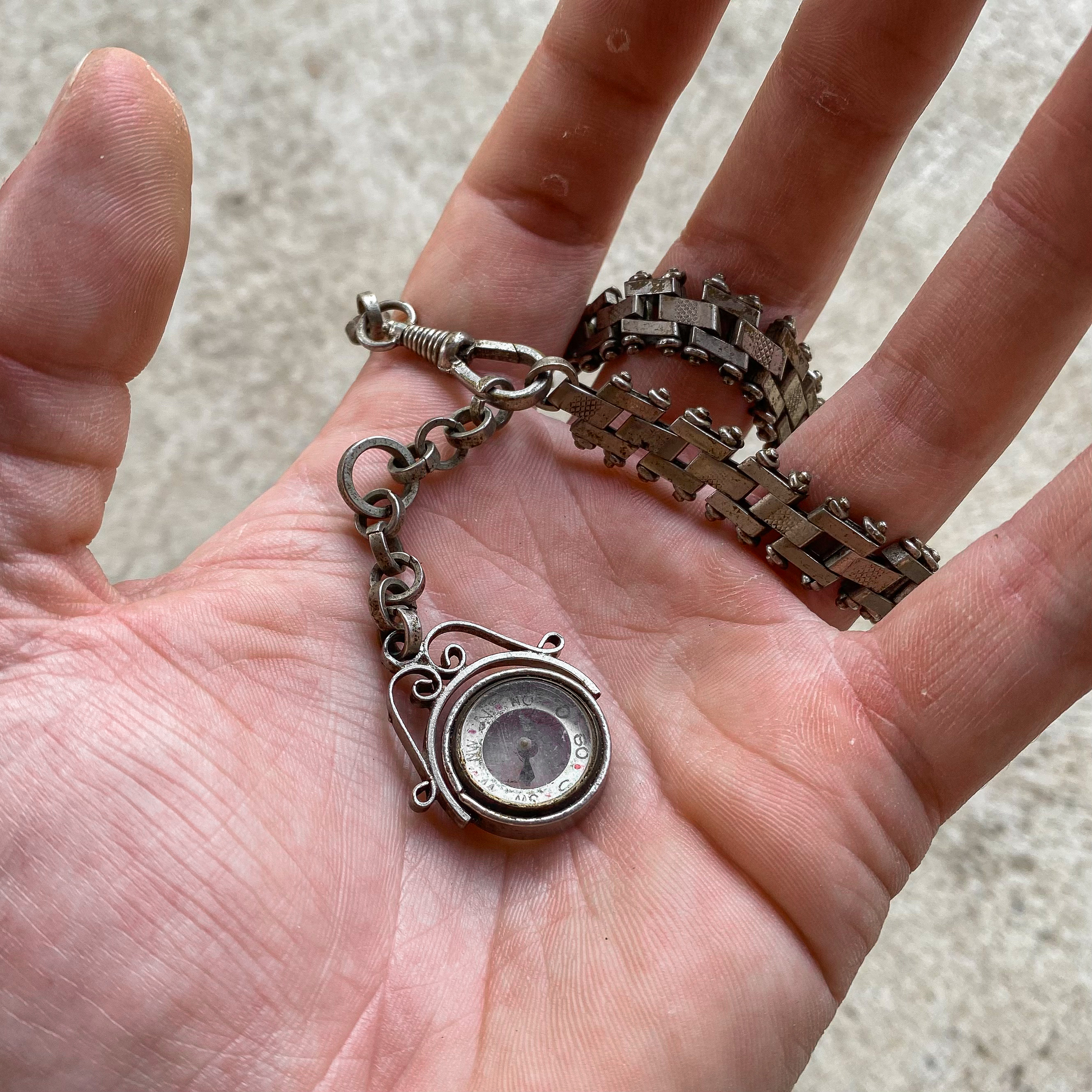 antique-vintage-20s-1920s-german-compass-pendant-jewelry-watch-chain-gift-decor-roots-revived (6) Antique Vintage 30s 1930s German Compass Pendant Jewelry Gift Collection Decor Watch Chain