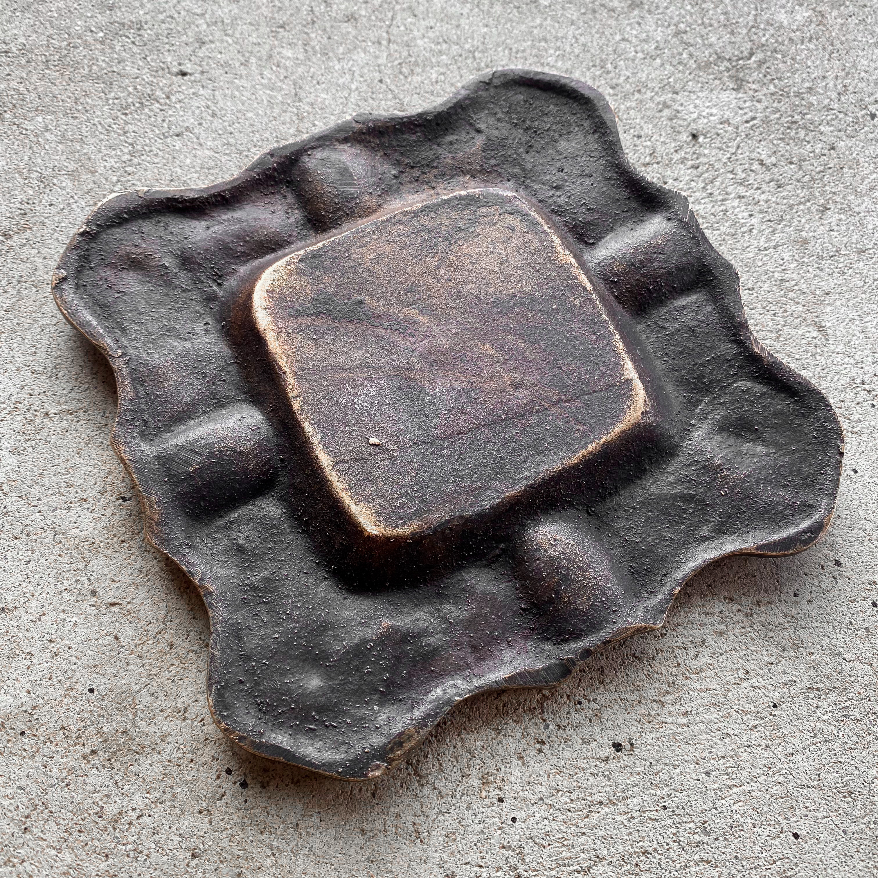 Antique Vintage 20s 1920s Bronze Hunting Ashtray Trinket Dish Hunting Dogs Fox Decor Collection Gift Patina