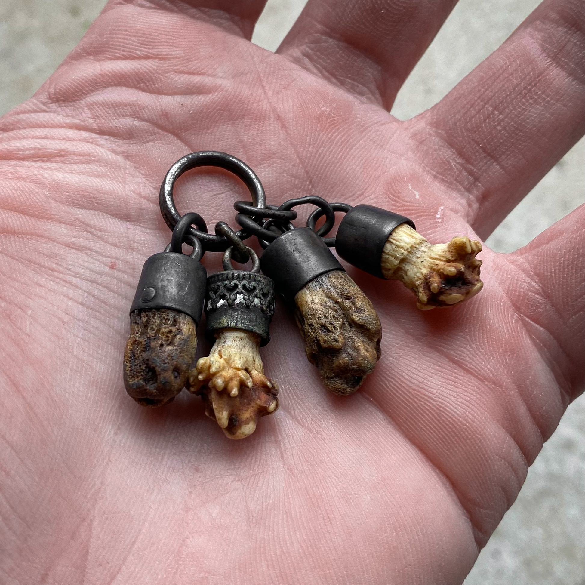 Antique Vintage 19th Century 1800s German Bavarian Charivari Charms Amulet Hunting Jewelry Pendant Decor Gift Curiosity Oddity 