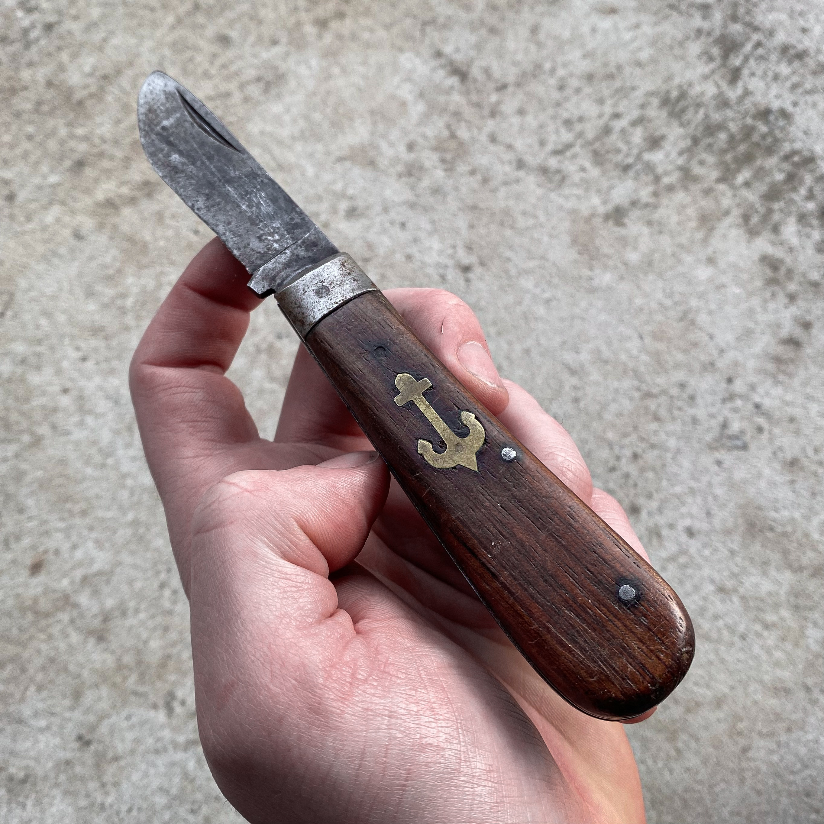 Vintage 50s 1950s Sailors Folding Pocket Rope Knife Gear Anchor Gift Collection