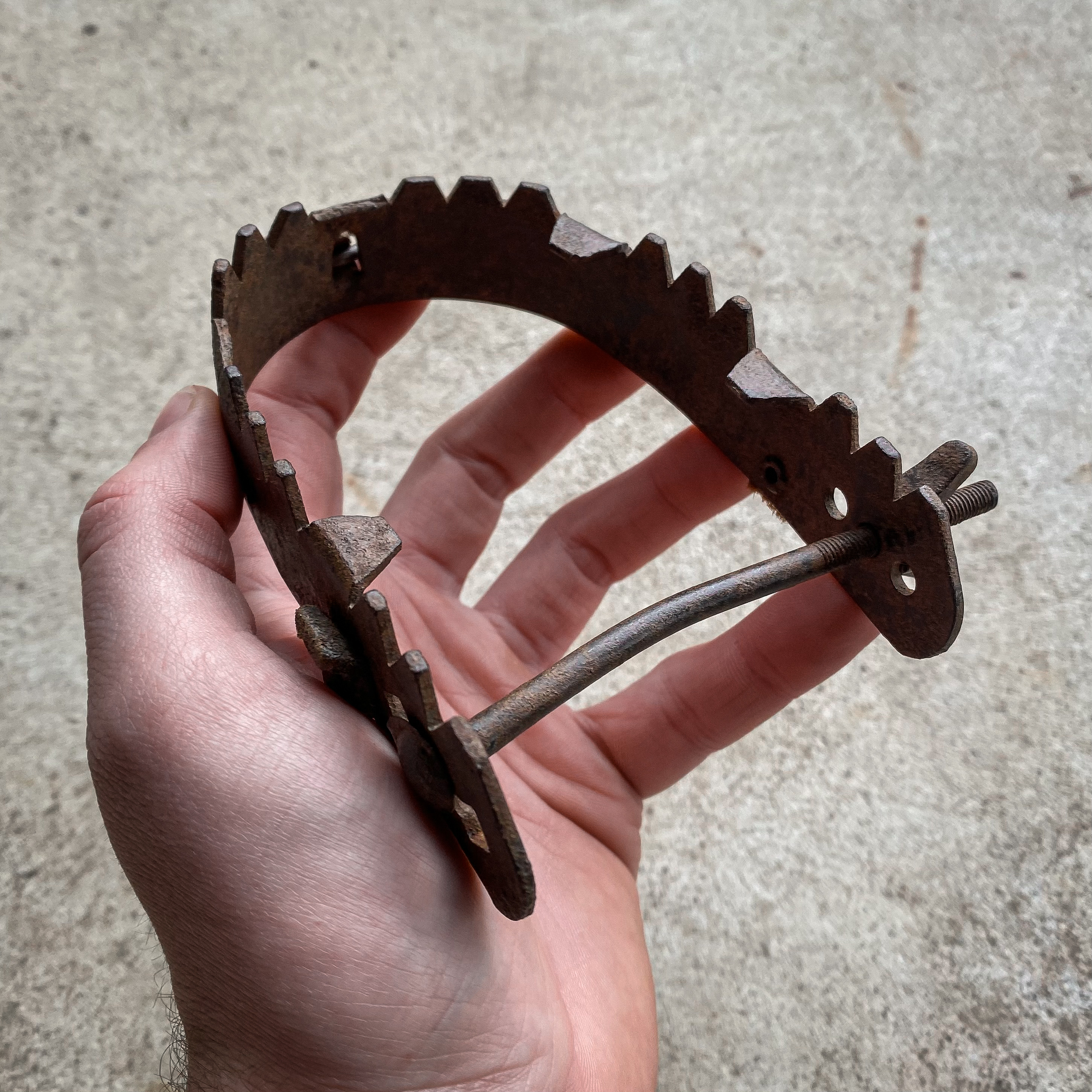 Antique Vintage 30s 1930s French Forged Iron Crampons Climbing Glacier Ice Cleats Mountaineering Alpine Gear Cabin Lodge Decor