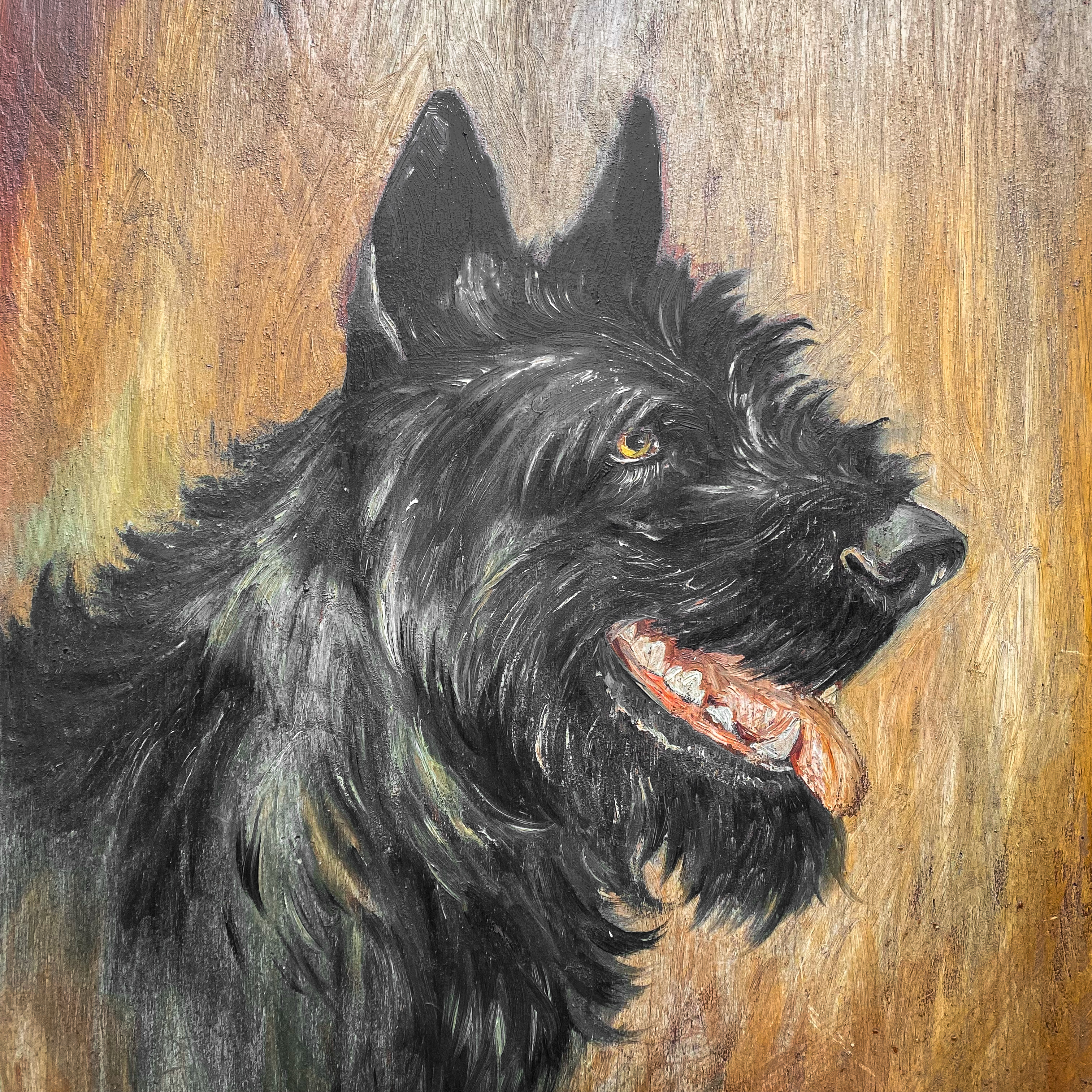 antique-vintage-30s-1930s-oil-portrait-shaggy-dog-decor-frame-gift-art-wall-painting (9)