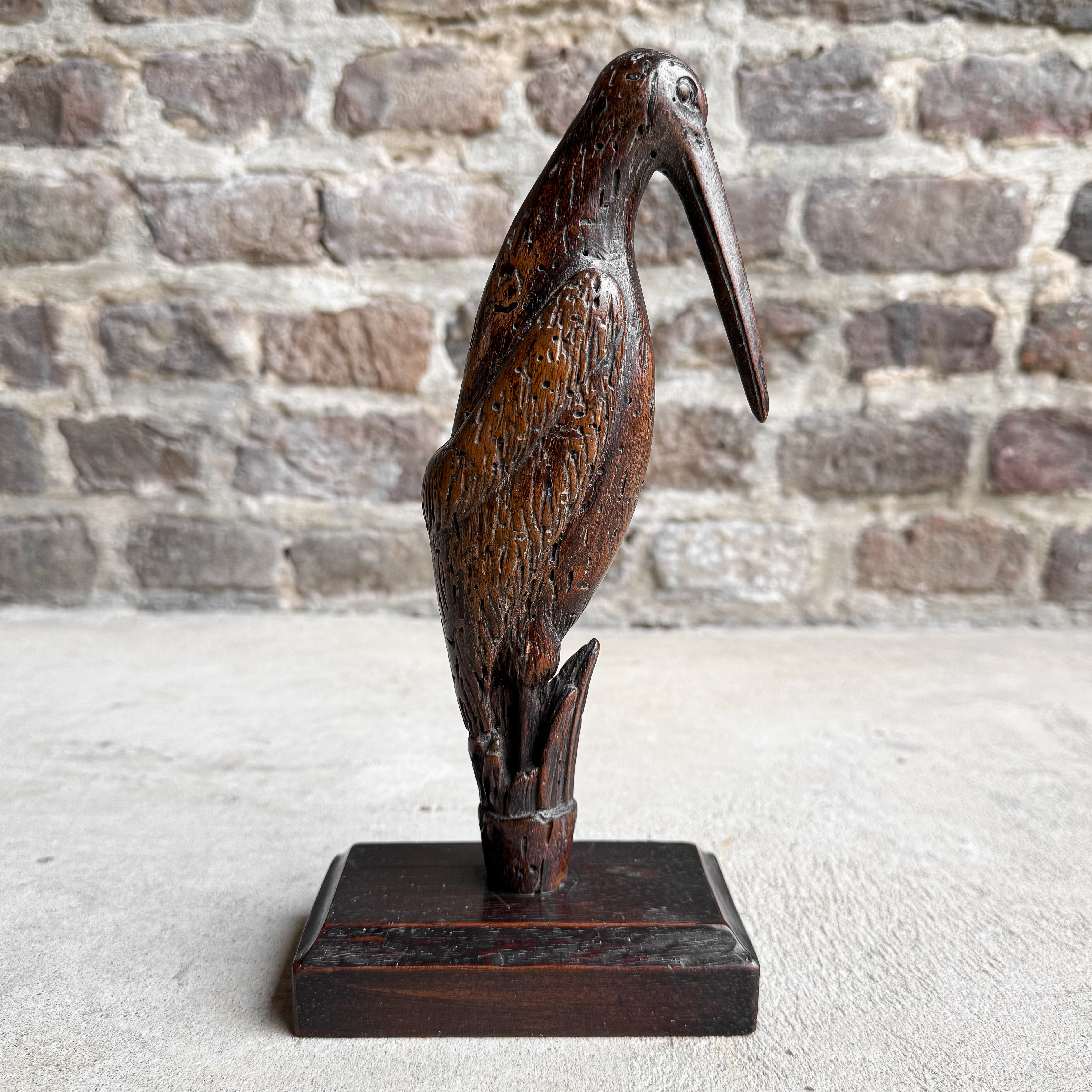 antique-vintage-early-1900s-french-folk-art-stork-bird-statue-sculpture-curiosity-decor-collection-wood-hand-carved-gift (1)