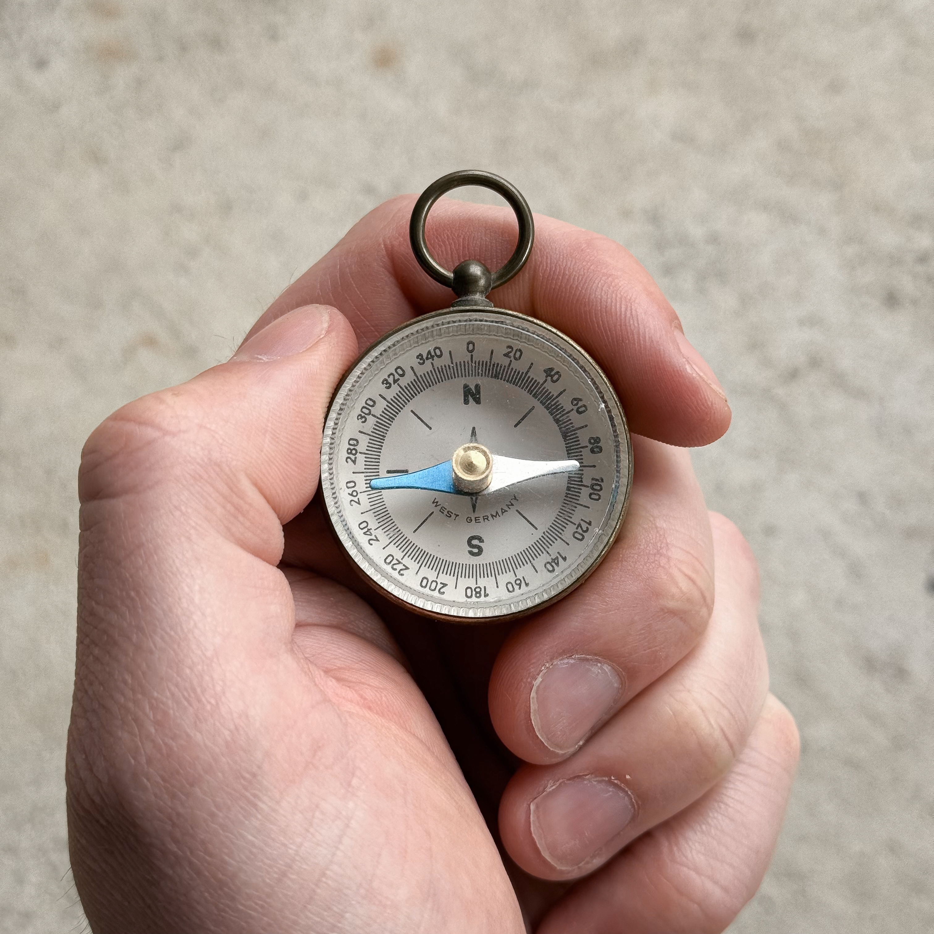 Vintage 50s Small Pocket Field Compass Gear Gift Decor Collection West Germany