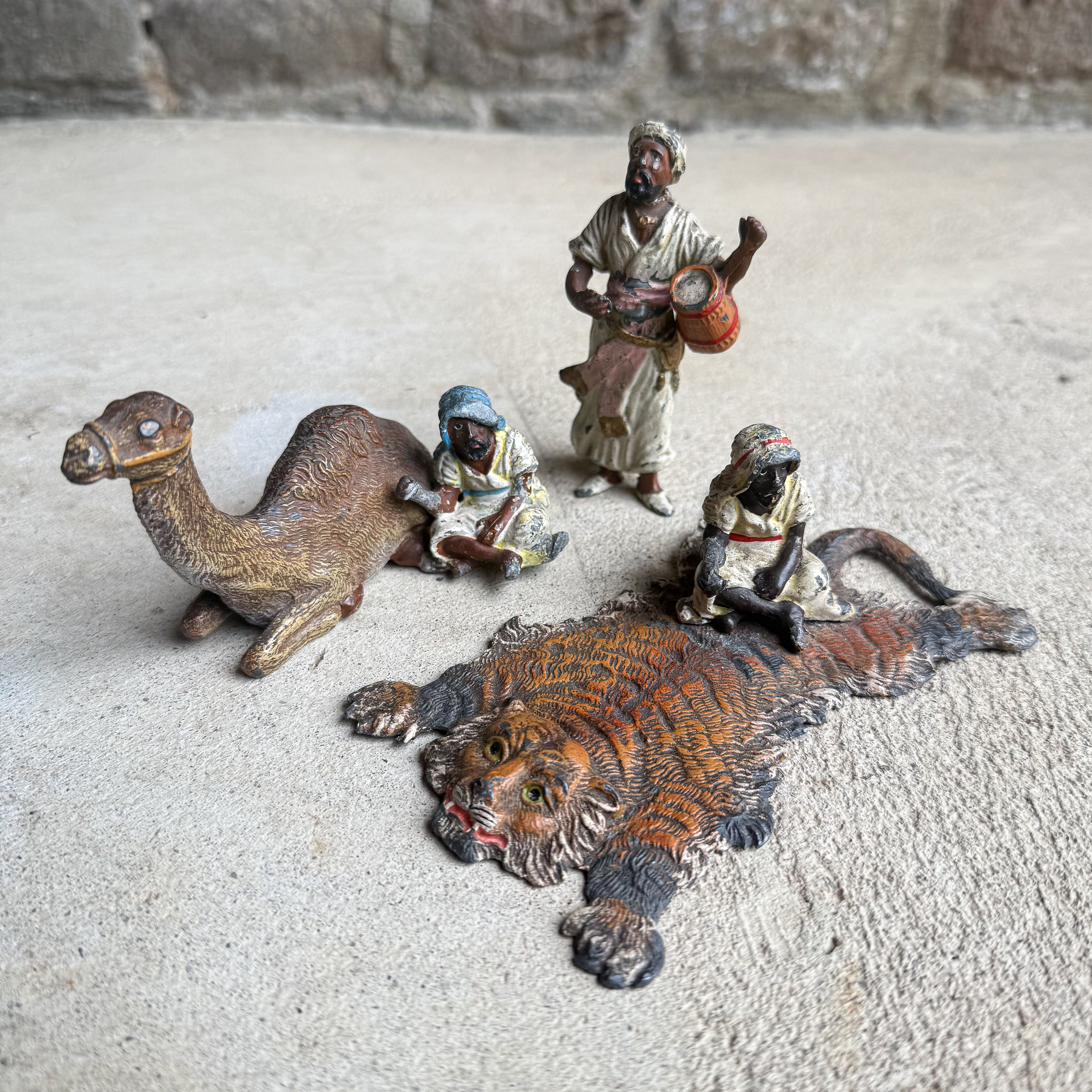 Antique Vintage Early 1900s German George Heyde Arab Lead Toy Figure Vienna Bronze Style Decor Collection Curiosities